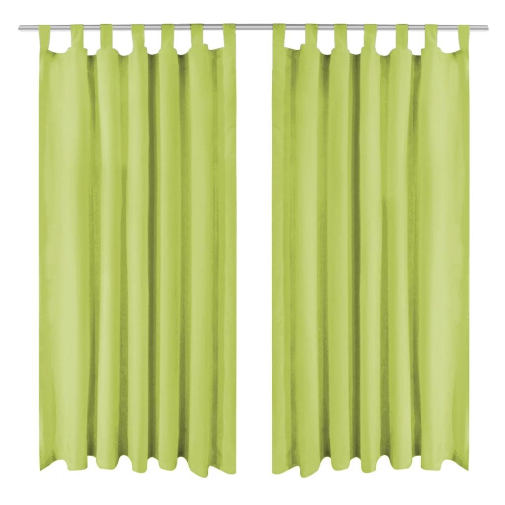 VidaXL Micro-satijnen gordijnen met lussen 140x245 cm groen 2 st