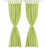 VidaXL Micro-satijnen gordijnen met lussen 140x245 cm groen 2 st
