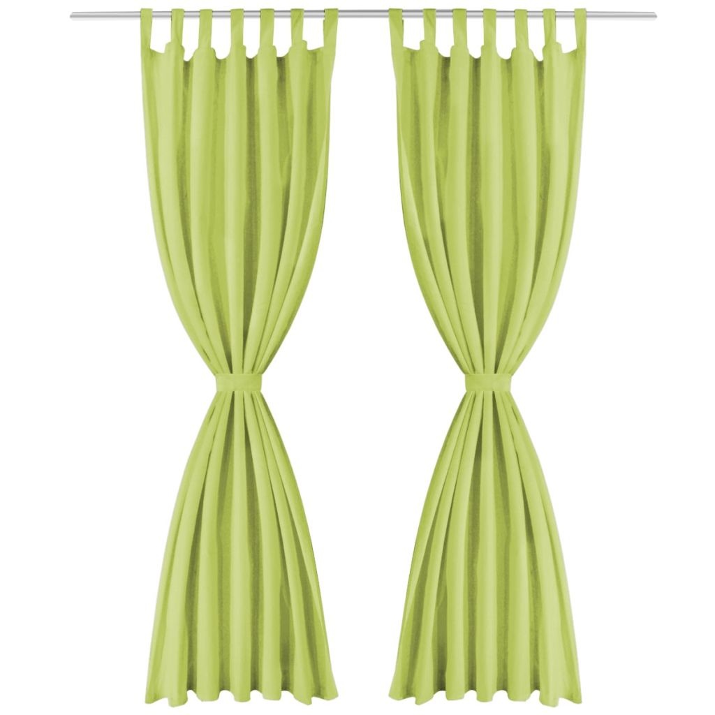 VidaXL Micro-satijnen gordijnen met lussen 140x245 cm groen 2 st