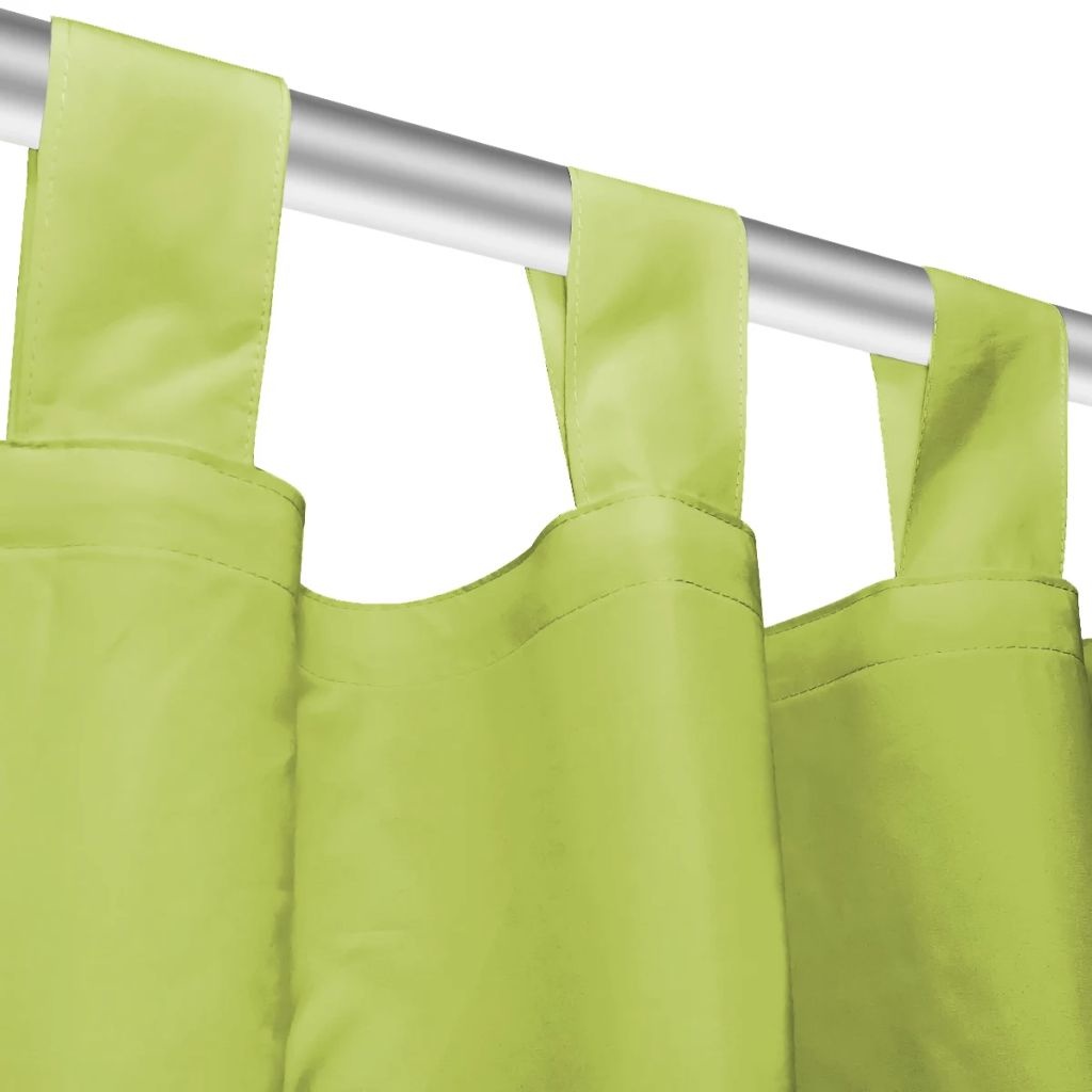 VidaXL Micro-satijnen gordijnen met lussen 140x245 cm groen 2 st