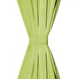 VidaXL Micro-satijnen gordijnen met lussen 140x245 cm groen 2 st