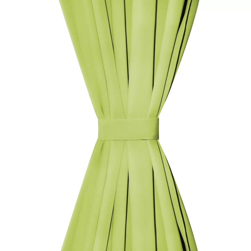 VidaXL Micro-satijnen gordijnen met lussen 140x245 cm groen 2 st