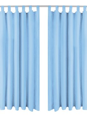 VidaXL Micro-satijnen gordijnen met lussen 140x225 cm turquoise 2 st