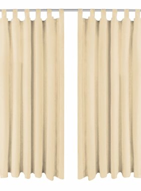 VidaXL Micro-satijnen gordijnen met lussen 140x245 cm beige 2 st