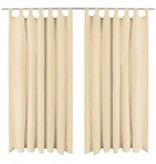 vidaXL Micro-satijnen gordijnen met lussen 140x175 cm beige 2 st