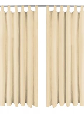 VidaXL Micro-satijnen gordijnen met lussen 140x175 cm beige 2 st
