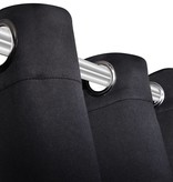 vidaXL Gordijnen met metalen ringen verduisterend 135x175 cm zwart 2 st