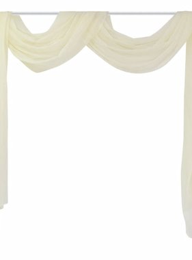 VidaXL Overgordijn doorschijnend voile 140 x 600 cm crème