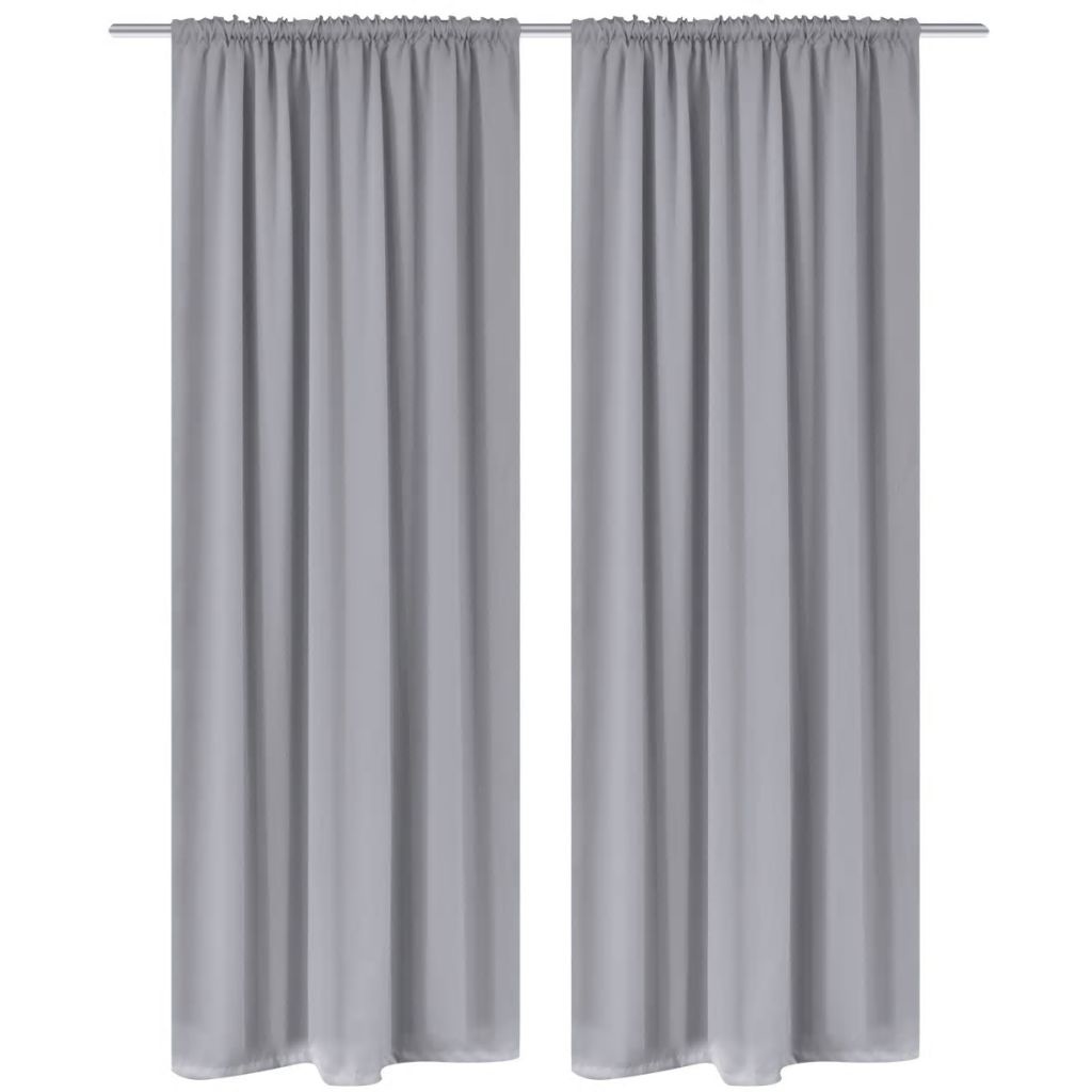 VidaXL Gordijnen met gleuven 135 x 245 cm grijs 2 st