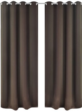 vidaXL Blackout Gordijnen met metalen ringen 135 x 245 cm 2 stuks (bruin)