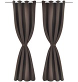 VidaXL Blackout Gordijnen met metalen ringen 135 x 245 cm 2 stuks (bruin)