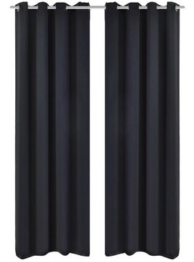 vidaXL Blackout Gordijnen met metalen ringen 135 x 245 cm 2 stuks (zwart)