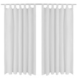 VidaXL Micro-Satijnen Gordijnen met Ringen 140 x 245 cm 2 stuks (Wit)