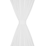 VidaXL Micro-Satijnen Gordijnen met Ringen 140 x 245 cm 2 stuks (Wit)