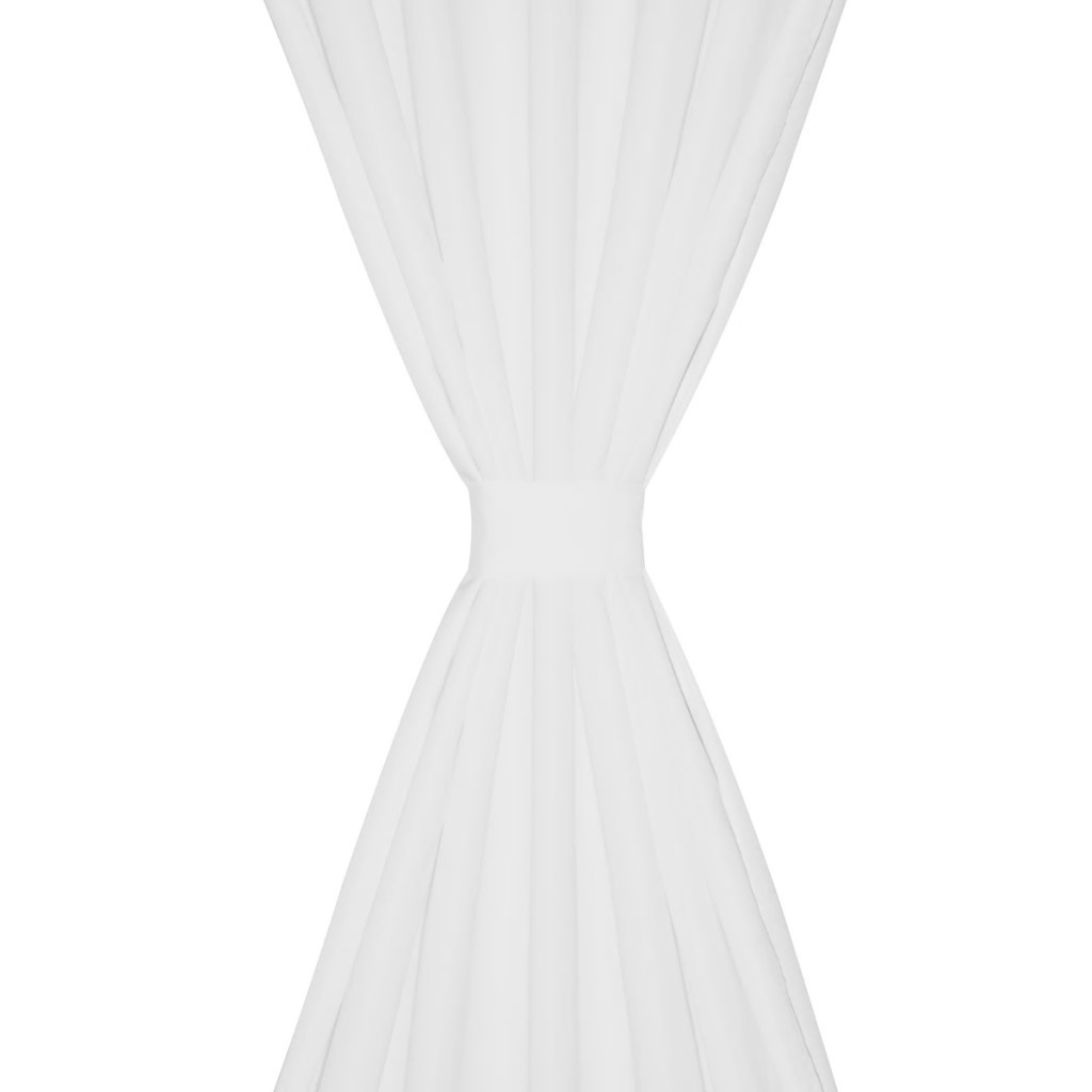 vidaXL Micro-Satijnen Gordijnen met Ringen 140 x 245 cm 2 stuks (Wit)