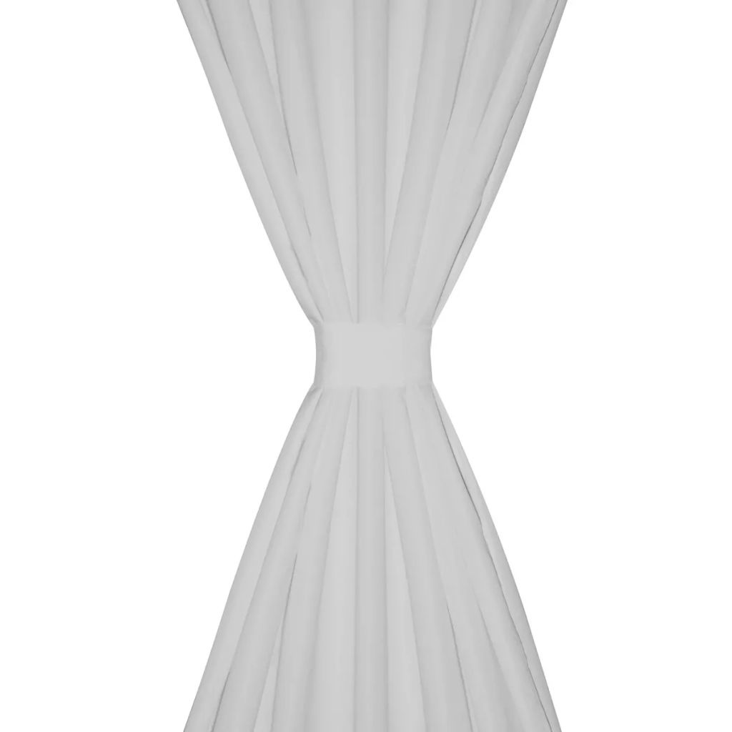 vidaXL Micro-Satijnen Gordijnen met Ringen 140 x 225 cm 2 stuks (Wit)