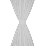 vidaXL Micro-Satijnen Gordijnen met Ringen 140 x 175 cm 2 stuks (Wit)