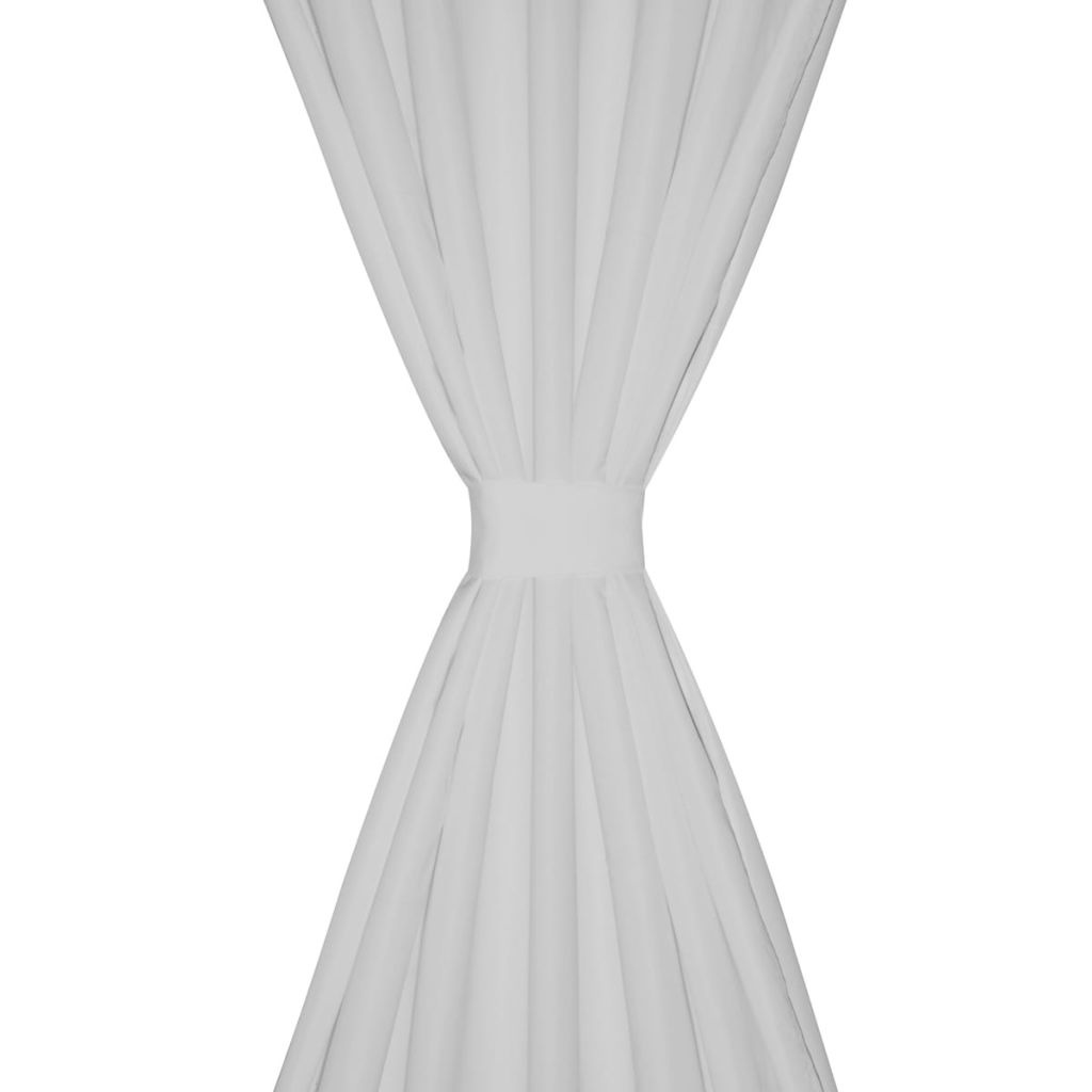 vidaXL Micro-Satijnen Gordijnen met Ringen 140 x 175 cm 2 stuks (Wit)