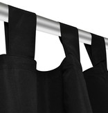 VidaXL Micro-Satijnen Gordijnen met Ringen 140 x 245 cm 2 stuks (Zwart)