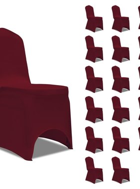 VidaXL Stoelhoezen stretch 18 st bordeauxrood