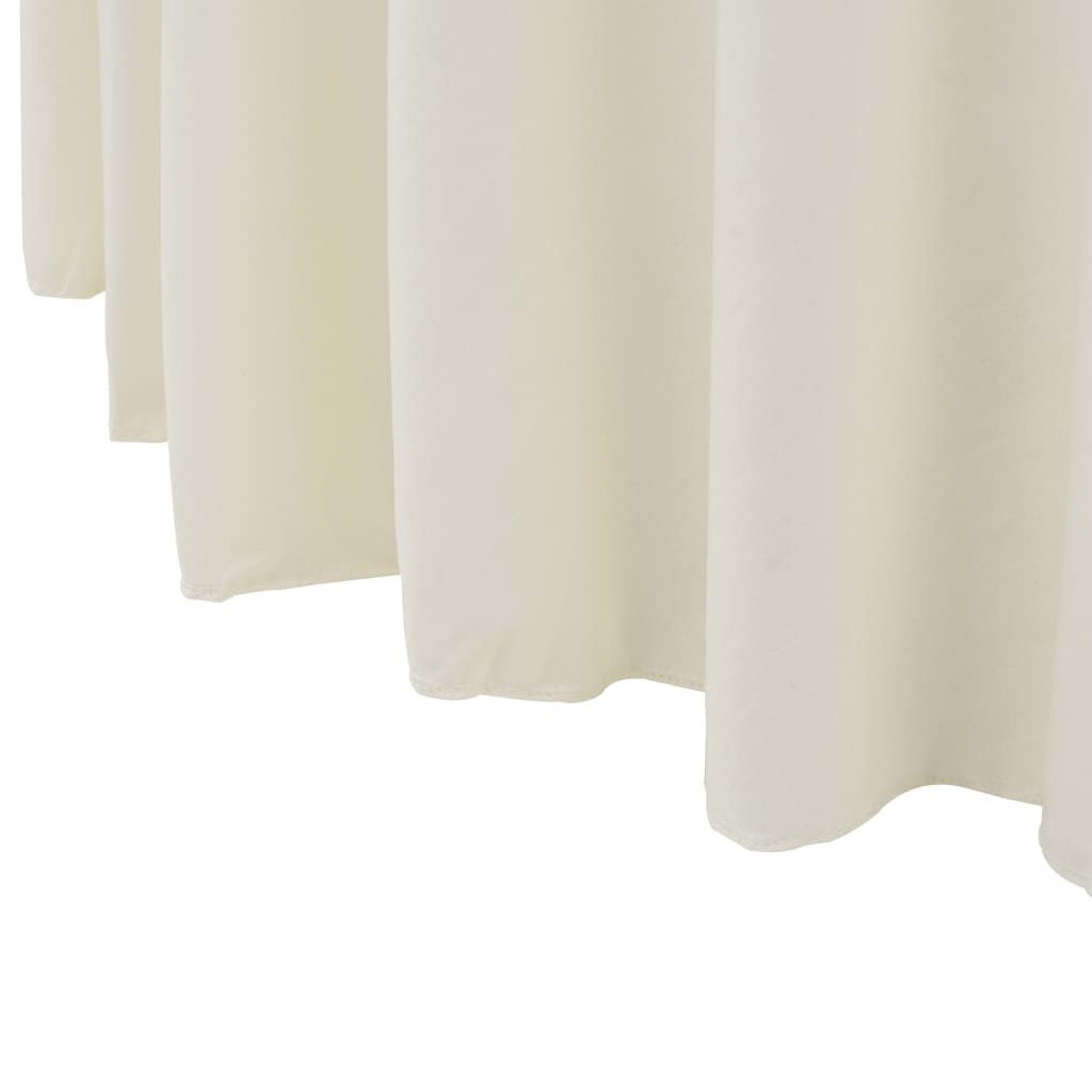 vidaXL 2 st Tafelhoezen stretch met rok 180x74 cm crème