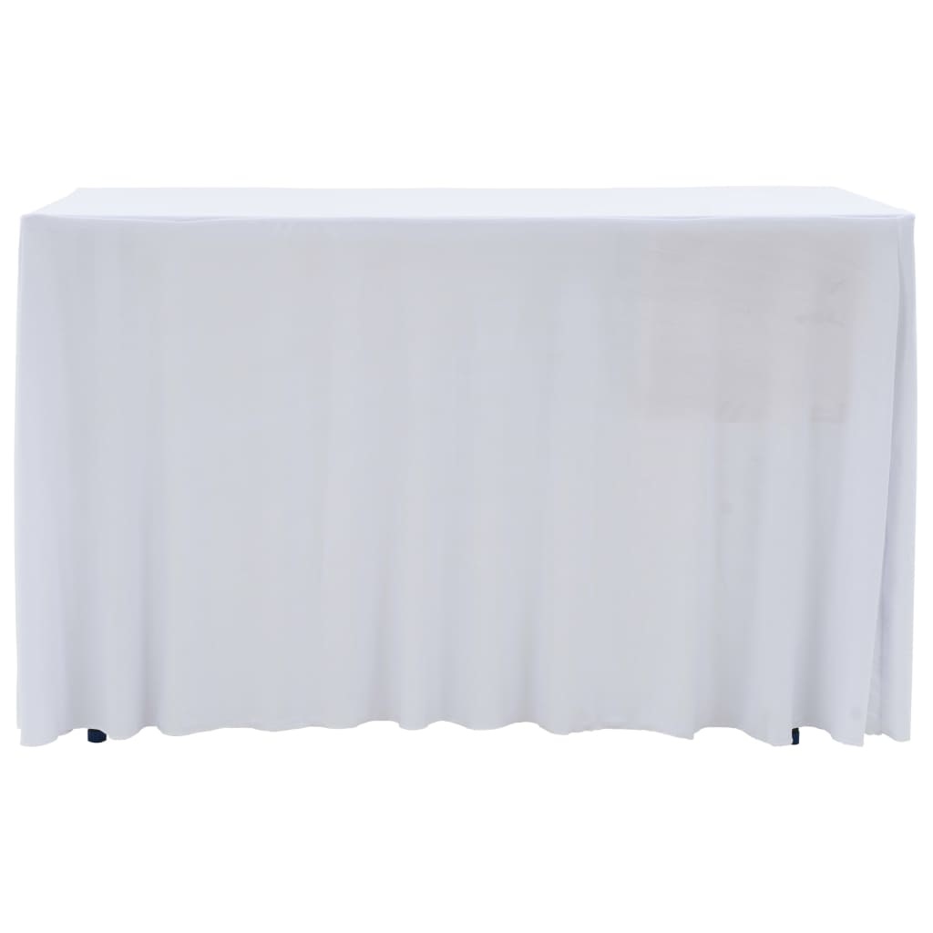 vidaXL 2 st Tafelhoezen stretch met rok 183x76x74 cm wit