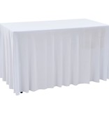 VidaXL 2 st Tafelhoezen stretch met rok 120x60,5x74 cm wit