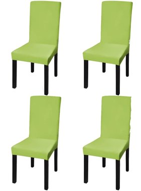 VidaXL Stoelhoes stretch recht 4 stuks groen