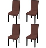VidaXL Stoelhoes stretch recht 4 stuks bruin