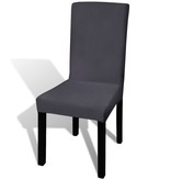 VidaXL Stoelhoezen 4 st stretch recht antraciet