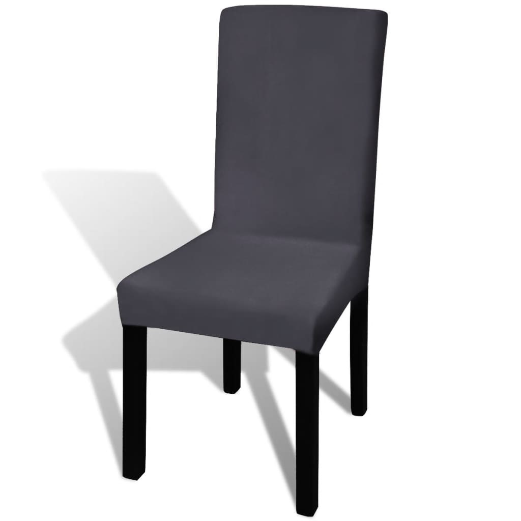 VidaXL Stoelhoezen 4 st stretch recht antraciet