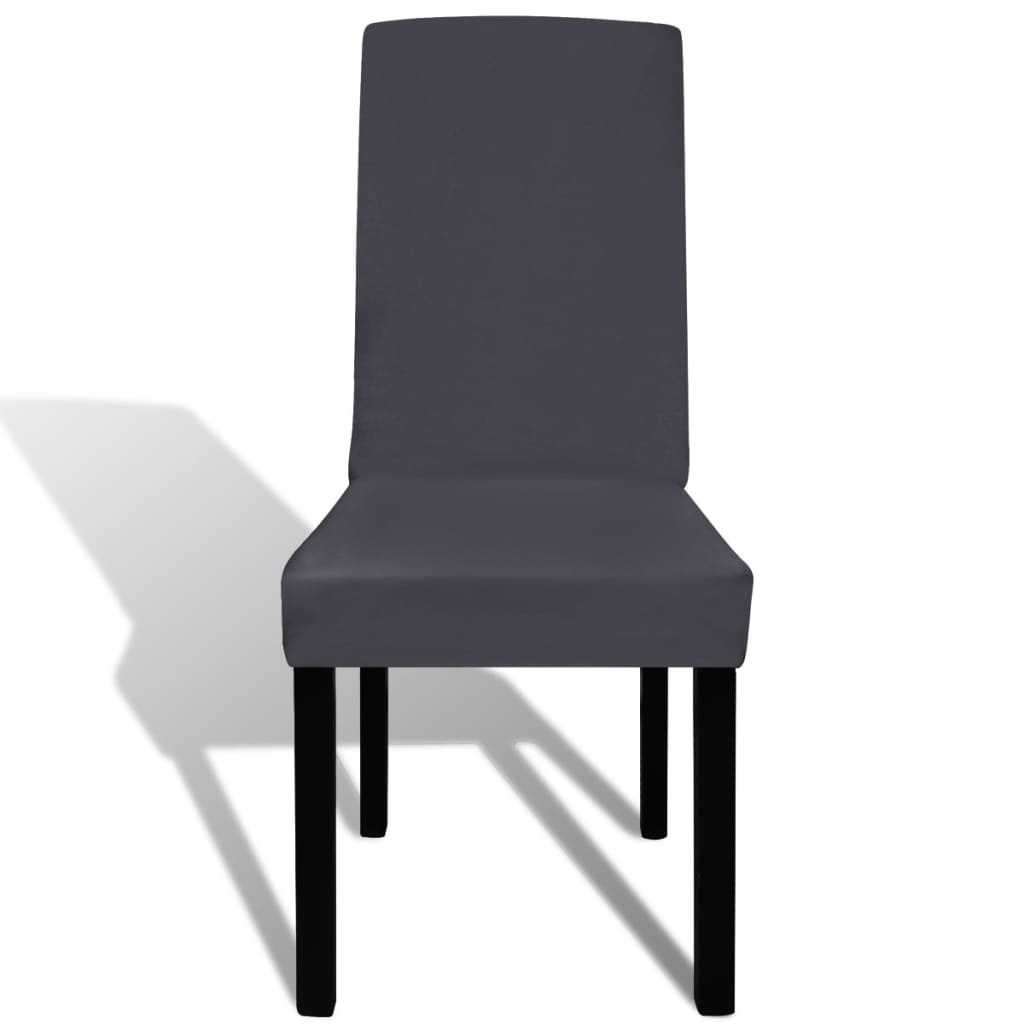VidaXL Stoelhoezen 4 st stretch recht antraciet