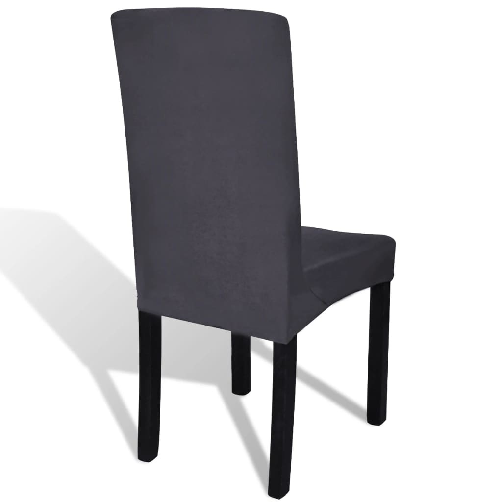 VidaXL Stoelhoezen 4 st stretch recht antraciet