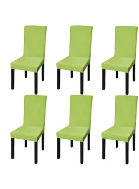 VidaXL Stoelhoes stretch recht 6 stuks groen
