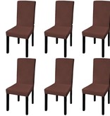 VidaXL Stoelhoes stretch recht bruin 6 st