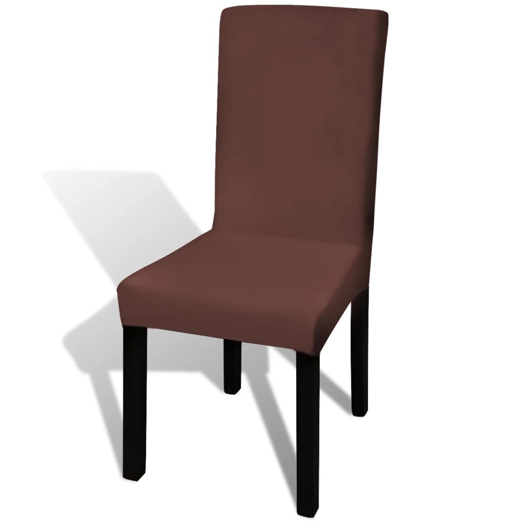 VidaXL Stoelhoes stretch recht bruin 6 st