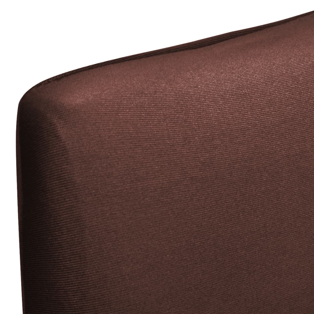 VidaXL Stoelhoes stretch recht bruin 6 st