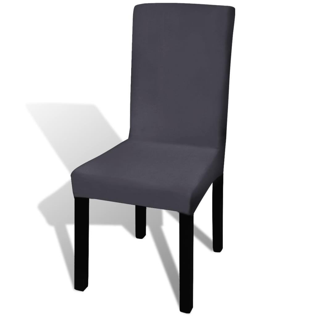 VidaXL Stoelhoes stretch recht 6 stuks antraciet