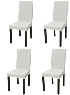 VidaXL Stoelhoezen stretch crèmekleurig 4 st