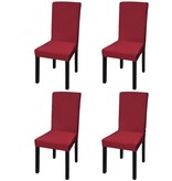 VidaXL Stoelhoezen stretch 4 stuks bordeaux