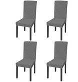 VidaXL Stoelhoes stretch recht 4 stuks zwart