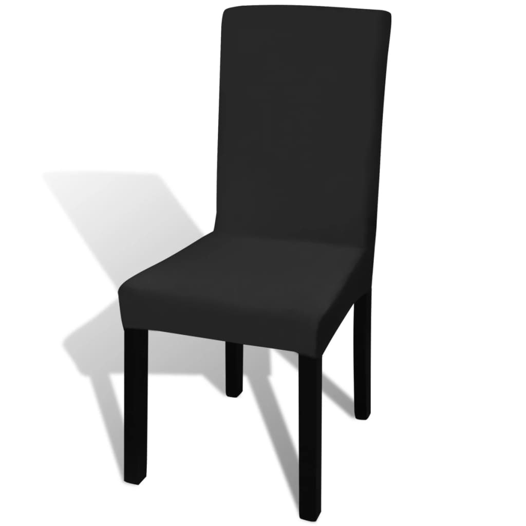 VidaXL Stoelhoes stretch recht 4 stuks zwart