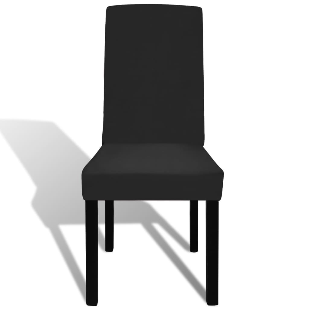 VidaXL Stoelhoes stretch recht 4 stuks zwart