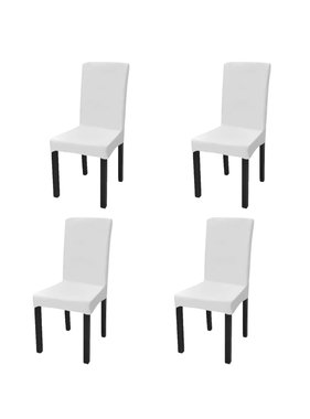 VidaXL Stoelhoes stretch recht 4 stuks wit