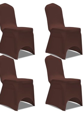 VidaXL Stoelhoes stretch 4 st bruin