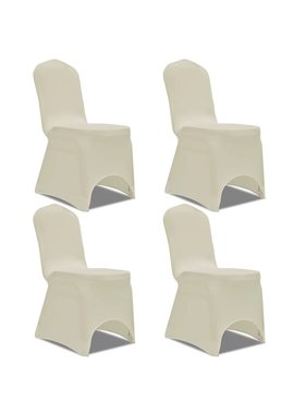 VidaXL Stoelhoes stretch 4 stuks Crèmekleurig
