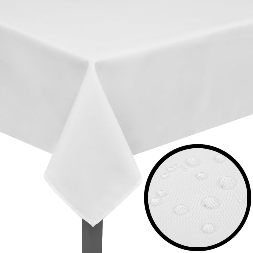 VidaXL Tafelkleden wit 5 stuks 220 x 130 cm