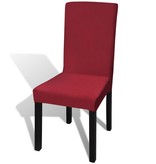 vidaXL Hoes voor stoelen 6 stuks stretch (wijnrood)