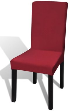 VidaXL Hoes voor stoelen 6 stuks stretch (wijnrood)