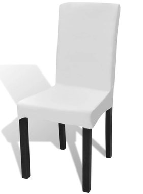 vidaXL Hoes voor stoelen stretch 6 stuks (wit)